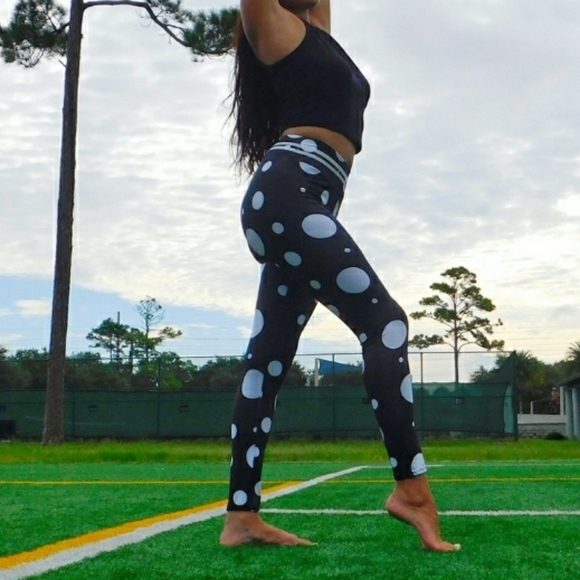 None Pants - Women Workout Polka Dot Leggings
